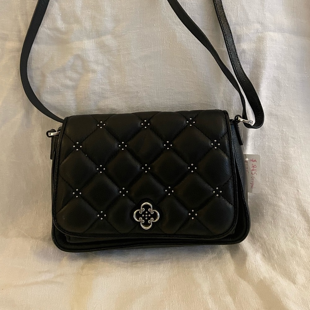 Brighton Small Black Leather Shoulder Bag